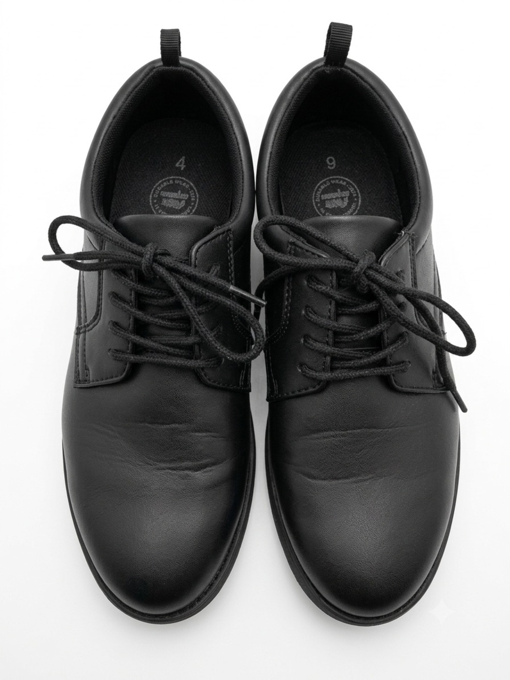 Wonder Nation Boys Black Dress Shoes Oxford Uniform Size 4 YOUTH